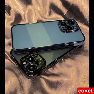 COVET ốp lưng iphone Ốp Điện Thoại Mềm Trong Suốt Chống Sốc Hình Vuông Cho ốp cho iPhone 11 12 13 14 Pro Max 7 8 Plus X Xs XR