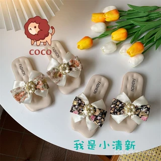 Giày Sandal Mềm Chống Trượt Đính Nơ Phong Cách Hàn Quốc Cho Bé Gái