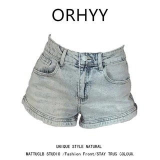 Quần Short Denim Lưng Cao Ống Rộng Thời Trang Mùa Hè Dành Cho Nữ