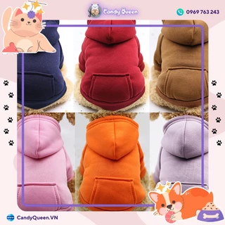 Áo Hoodie Chó Mèo Thú Cưng Thiết Kế Nỉ Trơn Có Mũ Thể Thao Thời Trang