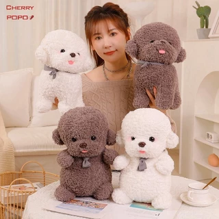 Mô phỏng dễ thương Búp bê chó Bichon Đồ chơi sang trọng Chó trắng Búp bê an ủi trẻ em Gửi quà tặng sinh nhật cho trẻ em Quà tặng kỷ niệm Siêu mềm Đầy bông Cặp đôi Búp bê Anime Gối ngủ bên giường