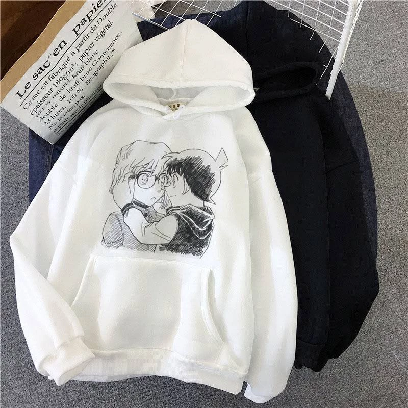 Áo Hoodie Tay Dài In Hình Thám Tử Conan Haibara Ai Thời Trang Harajuku Casaul Cho Cặp Đôi