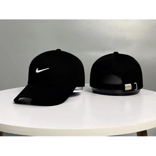 Nón kết Mũ lưỡi trai đen Nike logo thêu trắng dành cho nam nữ Free size