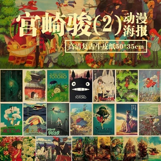 Bộ Sưu Tập 2 Tấm Poster Hình Nhân Vật Anime Hayao Miyazaki