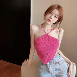 Áo Tank Top Hai Dây Hở Lưng Màu Sắc Đơn Giản Thời Trang Mùa Hè Cho Nữ