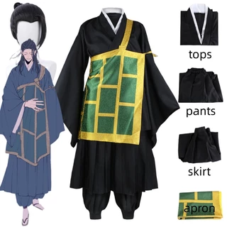 Áo kimono + quần + váy + tất cosplay Geto Suguru Anime Jujutsu Kaisen giáng sinh Halloween