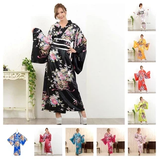 Trang Phục Kimono Truyền Thống Nhật Bản In Hoa Cho Nữ Áo Choàng Yukata