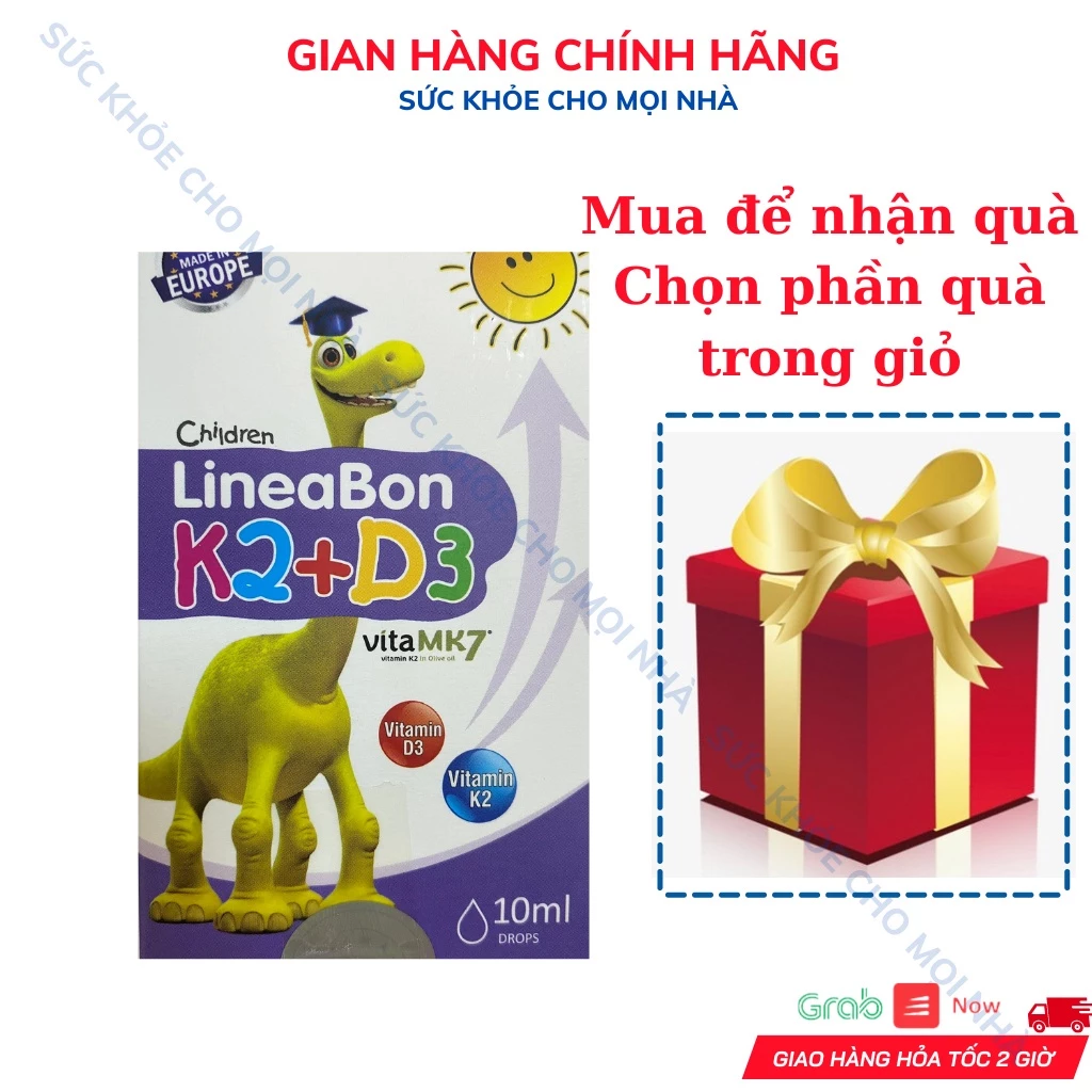 LineaBon K2+D3.Bổ Sung Vitamin K2D3 Tăng Cường Hấp Thu Canxi Tối Đa Trẻ Cao Lớn Khỏe Mạnh