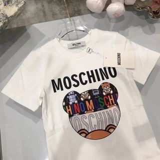 Áo Thun Cotton Tay Ngắn In Hình Gấu Moschino Đáng Yêu Cho Mẹ và Bé