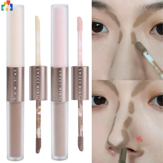 2 trong 1 matte contouring bronzer stick double head high gloss grey brown nose shadow cream làm sáng highlighter nữ trang điểm khuôn mặt chuyên nghiệp mỹ phẩm