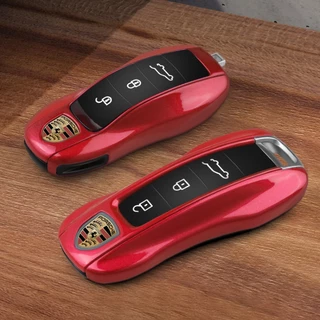 Creative solid car key fob case for Porsche Cayenne 718 Macan Panamera taycan 911 key modification oSOf