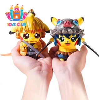 Pokemon pikachu cosplay quỷ sát nhân kamado tanjiro nezuko anime action figure kimetsu no yaiba mô hình búp bê đồ chơi quà tặng cho trẻ em