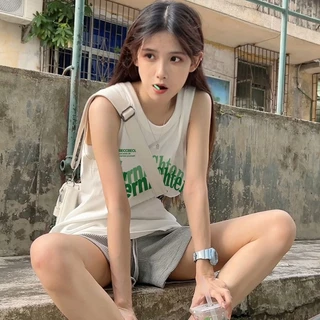 Áo Tank Top 100% Cotton Dáng Rộng Thời Trang Mùa Hè Cho Nữ