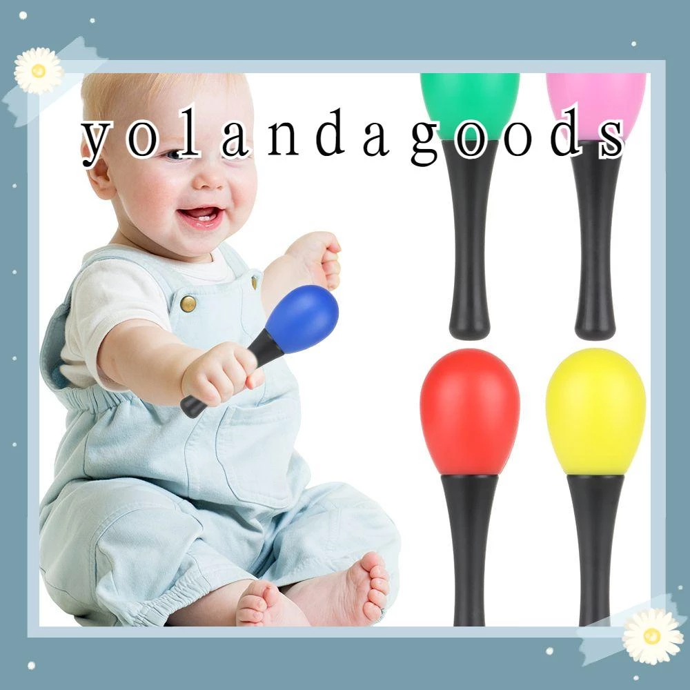 ☆YOLA☆ Early Education Rattle Baby Sound Musical Instrument Sand Hammer Kids Toys Percussion Plastic Music Learning Maraca Shaker/Multicolor