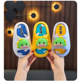 Dép bé trai dép đi trong nhà stepping on shit children summer cartoon dinosaurs anti-slip trong nhà tắm