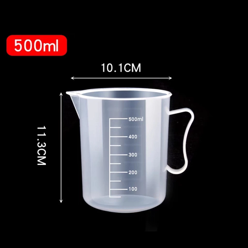 Ca Đong Nhựa Có Vạch Chia Định Lượng 250ml 500ml Để Thay Nhớt, Pha Chế, Làm Thí Nghiệm