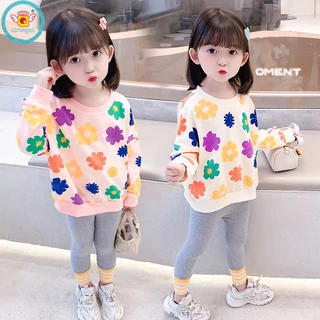 Áo sweatshirt IQ ANGEL họa tiết hoa thời trang mùa xuân dành cho bé gái