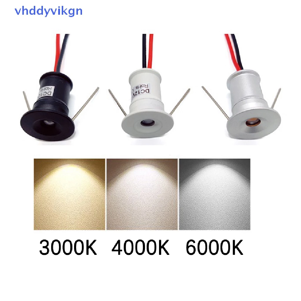 Đèn LED Mini 1W 12V 15mm Ánh Sáng Trắng Gắn Trần Nhà Trang Trí Nội Thất