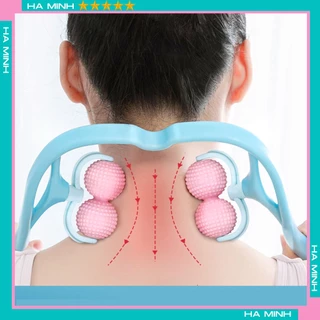 Dụng Cụ Massage Cổ Vai Gáy 4 Bi Tròn Silicon Giúp Giảm Mỏi Hiệu Quả, Xoa Bóp Đa Chức Năng