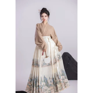 Five-y year Ming Made Hán Phục [Qianli Jiangshan] Váy Cách Tân Phong Cách Trung Hoa Mới Cho Nữ