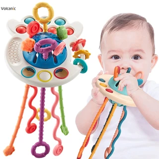 Đồ Chơi Giáo Dục Dây Kéo montessori Bằng silicone Nhỏ Nhắn Phát Triển Trí Tuệ Cho Bé