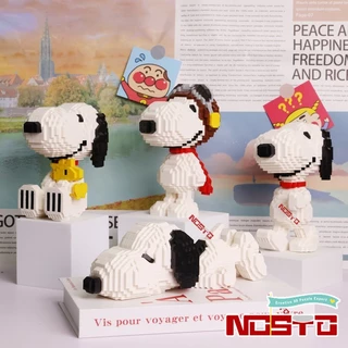 Nano Khối Mọi Phong Cách Ván Trượt Snoopy Khối Xây Dựng Kính Snoopy Bộ Trang Trí Bé Trai Gái Trẻ Em Tự Làm Đồ Chơi Quà Tặng