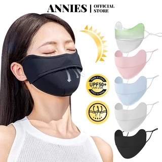 Khẩu trang người lớn ANNIES vải lụa băng thoáng khí chống tia cực tím chống nắng mùa hè sử dụng nhiều lần