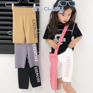 Michley Phong Cách Phương Tây Bé Gái Co Giãn Slim Yoga Cá Mập Barbie Quần Mùa Hè Mới Trẻ Em Quần Đi Xe Đạp Thể Thao Năm Điểm Quần