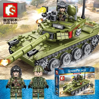 Đồ chơi trẻ em Lắp Ráp Lego Xe Tăng Quân Đội Cho Bé Trai