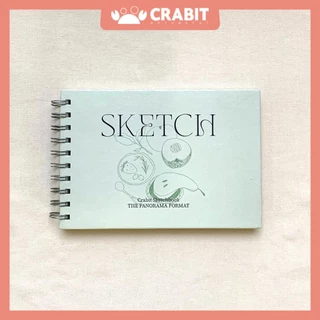 Sổ vẽ chì sketchbook A5 ngang gáy lò xo Crabit 190gsm