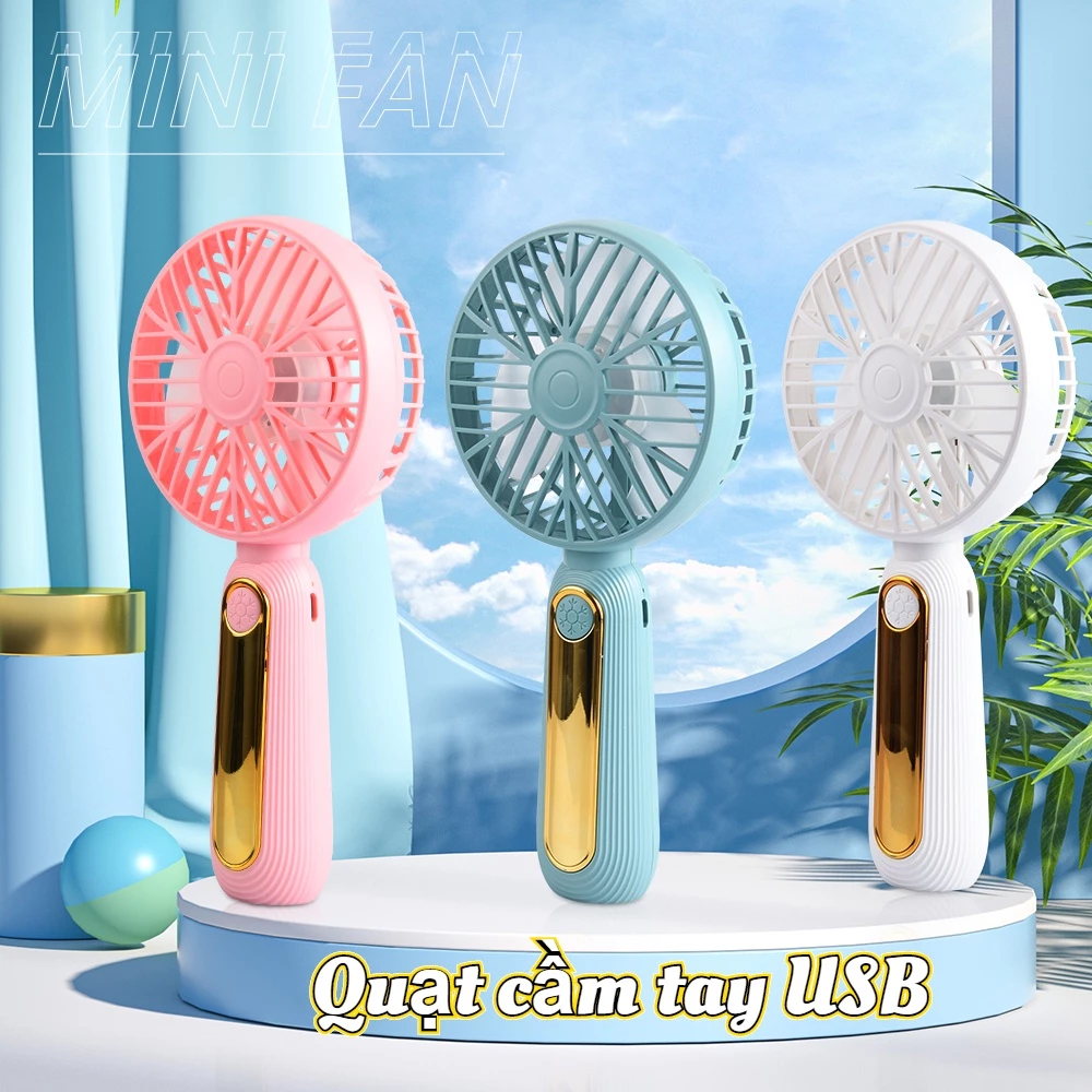 [Giảm ngay 3K]Quạt Sạc Mini Quạt Cầm Tay USB 1200mAh 3 Điều Chỉnh Tốc Độ Gió👍👍