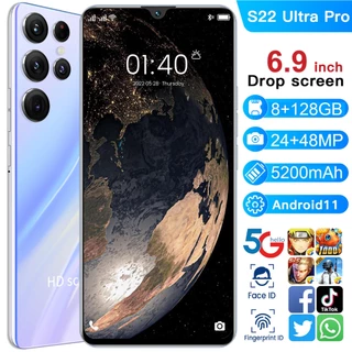 bản mới S22 Ultra Pro Điện thoại di động 6.9 inch Smartphone Pin 5200 mAh thông minh Miễn phí vận chuyển COD