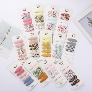 Set 6 Kẹp Tóc Hình Giọt Nước Chất Liệu Cotton Và Hợp Kim Cho Bé