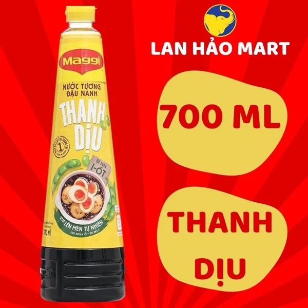 Nước tương đậu nành thanh dịu Maggi chai 700ml