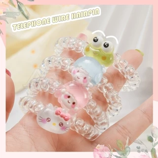 Dây Buộc Tóc Cao Su Co Giãn Hình Chú Ếch / Mèo hello Kitty Lấp Lánh