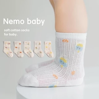 Hoạt Hình Vớ cotton Lưới Mỏng Thoáng Khí Mềm Mại Co Giãn Thoải Mái Cho Bé Sơ Sinh