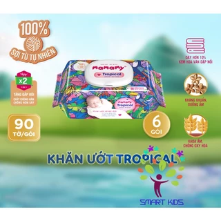 Combo 6 Gói Khăn ướt Mamamy Tropical Premium 60 Tờ Và 90 Tờ