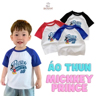 Áo phông cộc tay zaclang chuột mickey prince unisex cho bé trai bé gái 8 đến 25kg