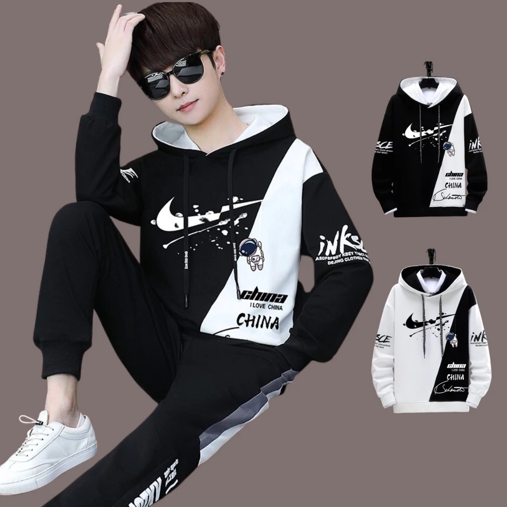 Mẫu mới áo hoodies nỉ nam nữ phối màu đen trắng logo Ni.ke stylemarven AO TOP NAM 90000148