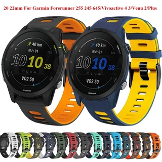 Dây Đeo Bằng silicone 22mm 20mm Cho garmin forerunner 265 965 255 255m 245 645 158 55 / venu 2 plus / vivoactive 4 3 / venu sq 2