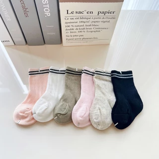 Vớ Cotton Mềm Màu Trơn Thoáng Khí Mùa Hè Cho Bé Từ 0-24 Tháng Tuổi