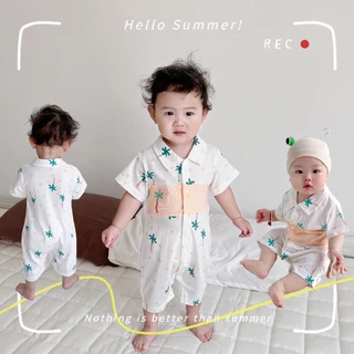 Áo Liền Quần Bằng Cotton Phong Cách Mùa Hè Mới Cho Bé Sơ Sinh 0-24 Tháng Tuổi