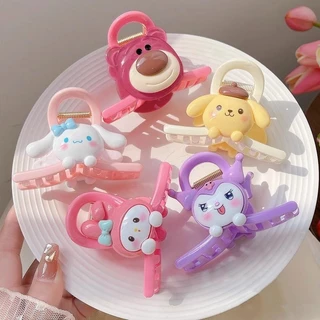 SANRIO Kẹp Tóc Đuôi Ngựa Hình Gấu / Dâu Tây Hoạt Hình Kiểu Công