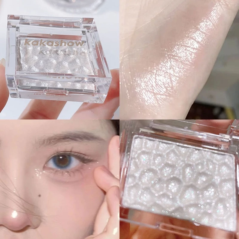 Ice cubes highlighter makeup palette water-light pearl white champagne gold jelly gel face contour brighten eye shadow mỹ phẩm