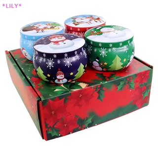 Lily xách tay du lịch giáng sinh hương liệu nến Jar giáng sinh thơm nến tin Jar du lịch cầm tay sáp đậu nành cây nến Hộp Quà Tặng uuu