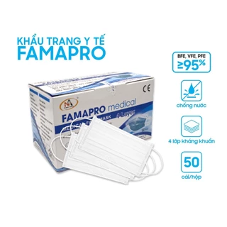 Khẩu trang y tế 4 lớp Famapro hộp 50 cái - KTYT