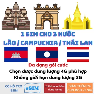 Sim du lịch Lào Campuchia Thái Lan tốc độ cao 4G không giới hạn dung lượng