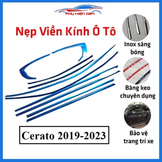 Bộ nẹp viền chân kính cong kính Kia Cerato 2019-2023 Inox sáng bóng chuẩn form xe