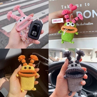 Creative Personality Plush Knitted Sausage Mouth Car Key Case Funny Couple's Big Mouth Monster Car Key Cover Pendant SNiE