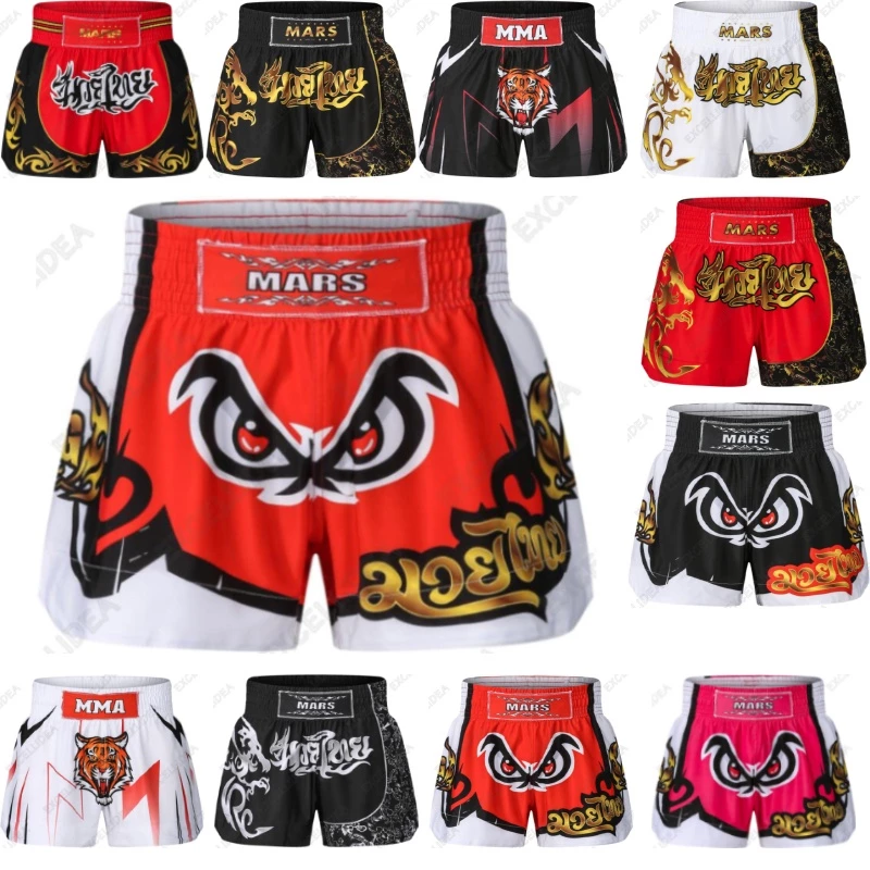 Quần đùi quyền anh muay thái mới + quần tập quyền anh nam & nữ + quần ngắn chiến đấu chiến đấu mma